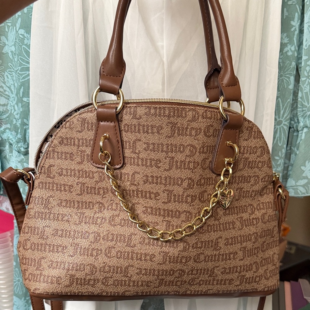 Juicy Couture Tan Satchel with Gold Chain
